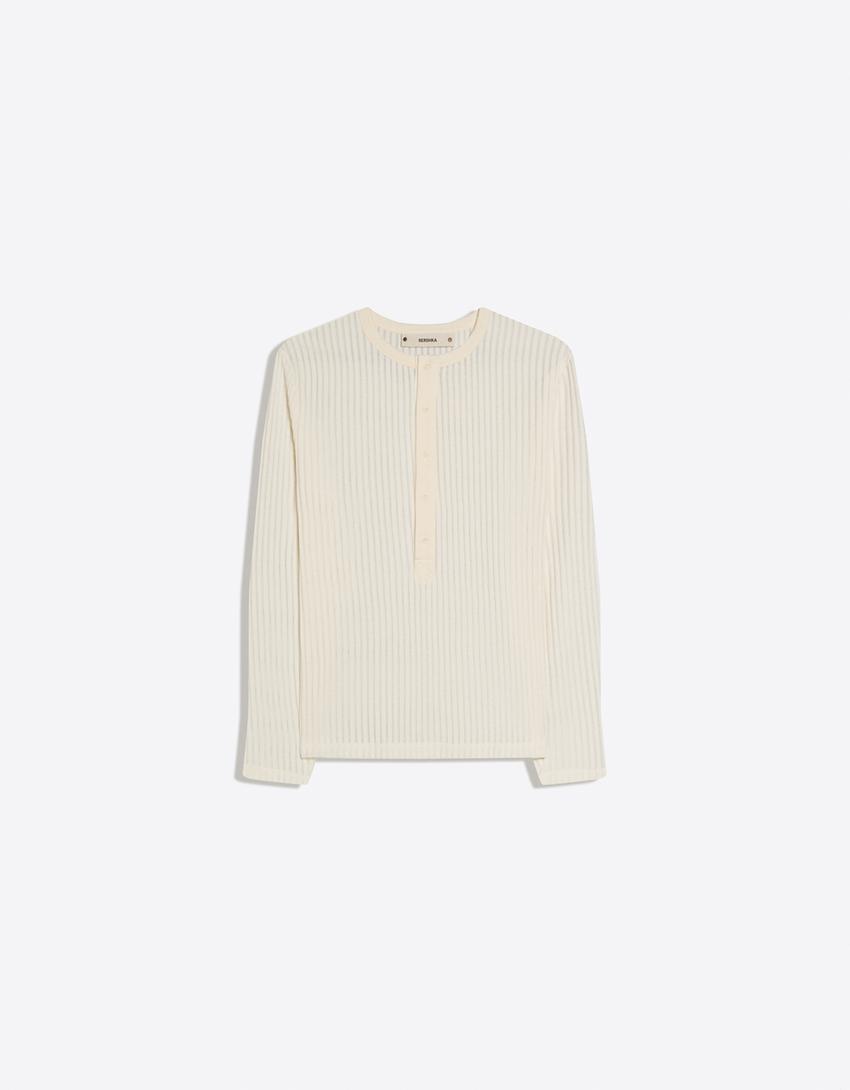 Camiseta manga larga panadero-Crudo