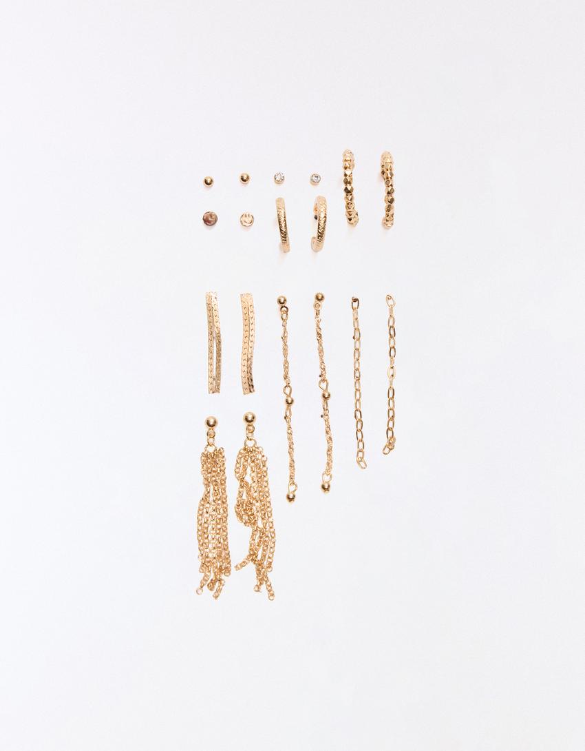 Pack pendientes mix-Oro