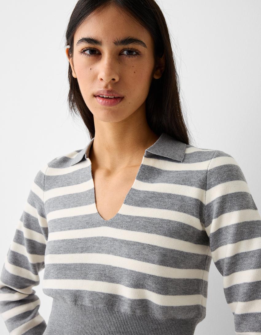 سويتر بياقة بولو-رمادي-5