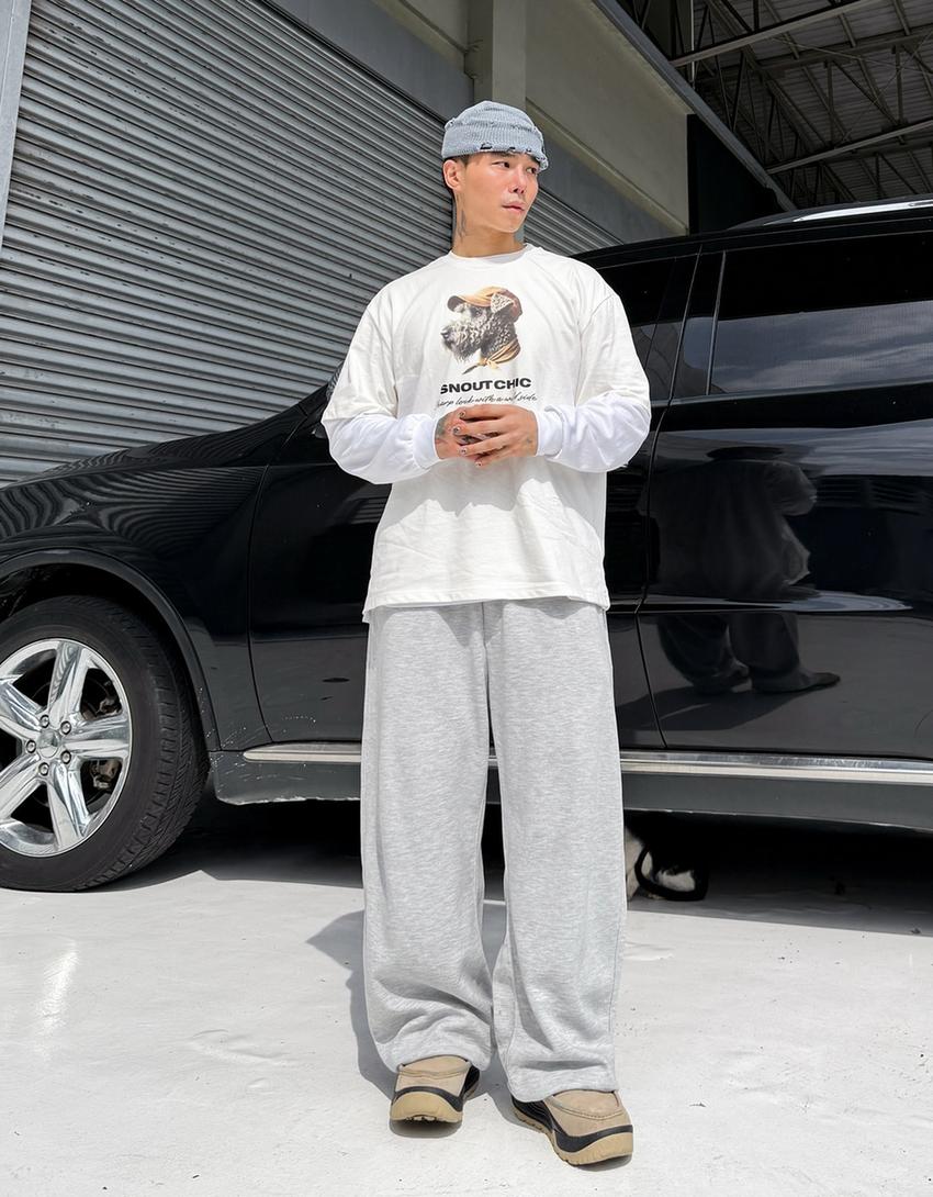 Pantalon ballon-Gris