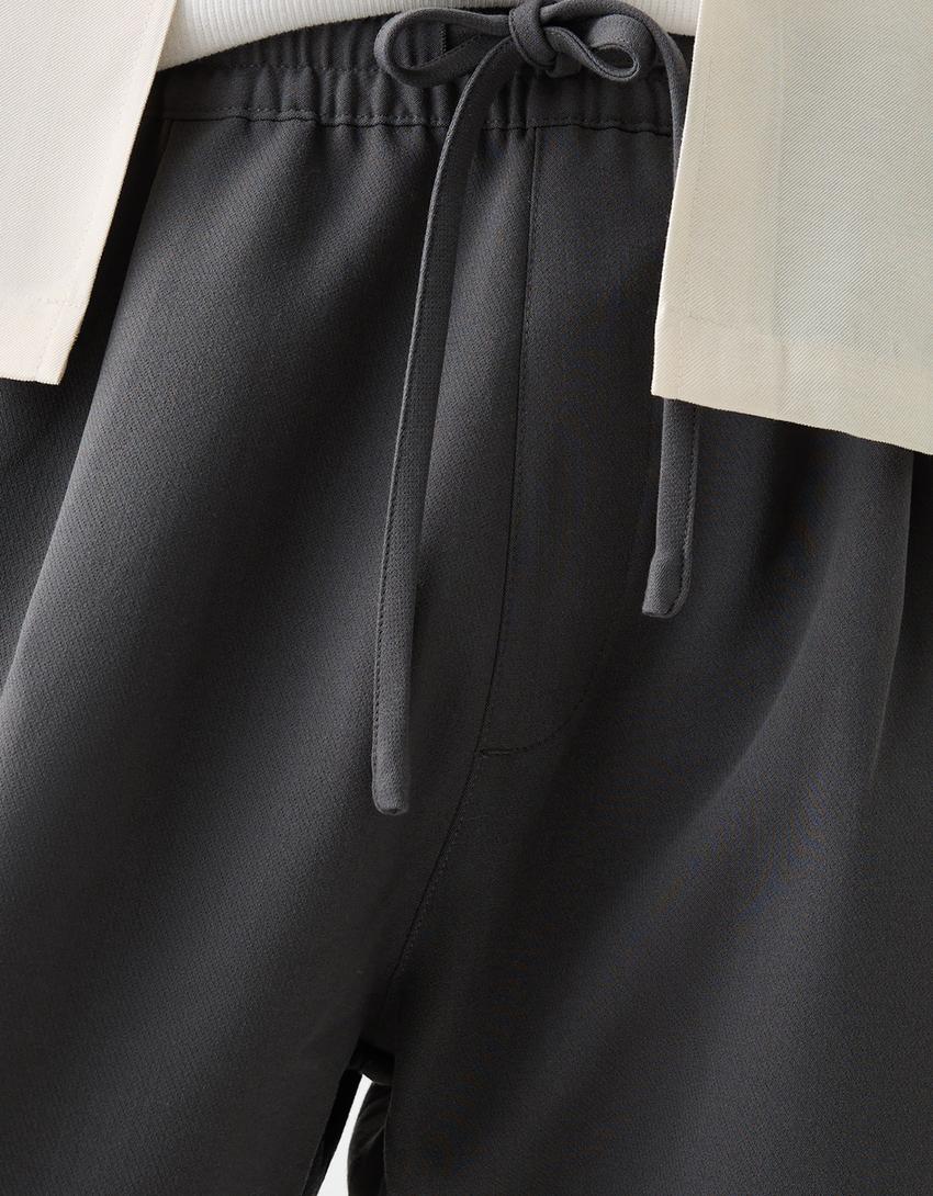 Calças jogger wide tailored fit-Cinzento-escuro-5