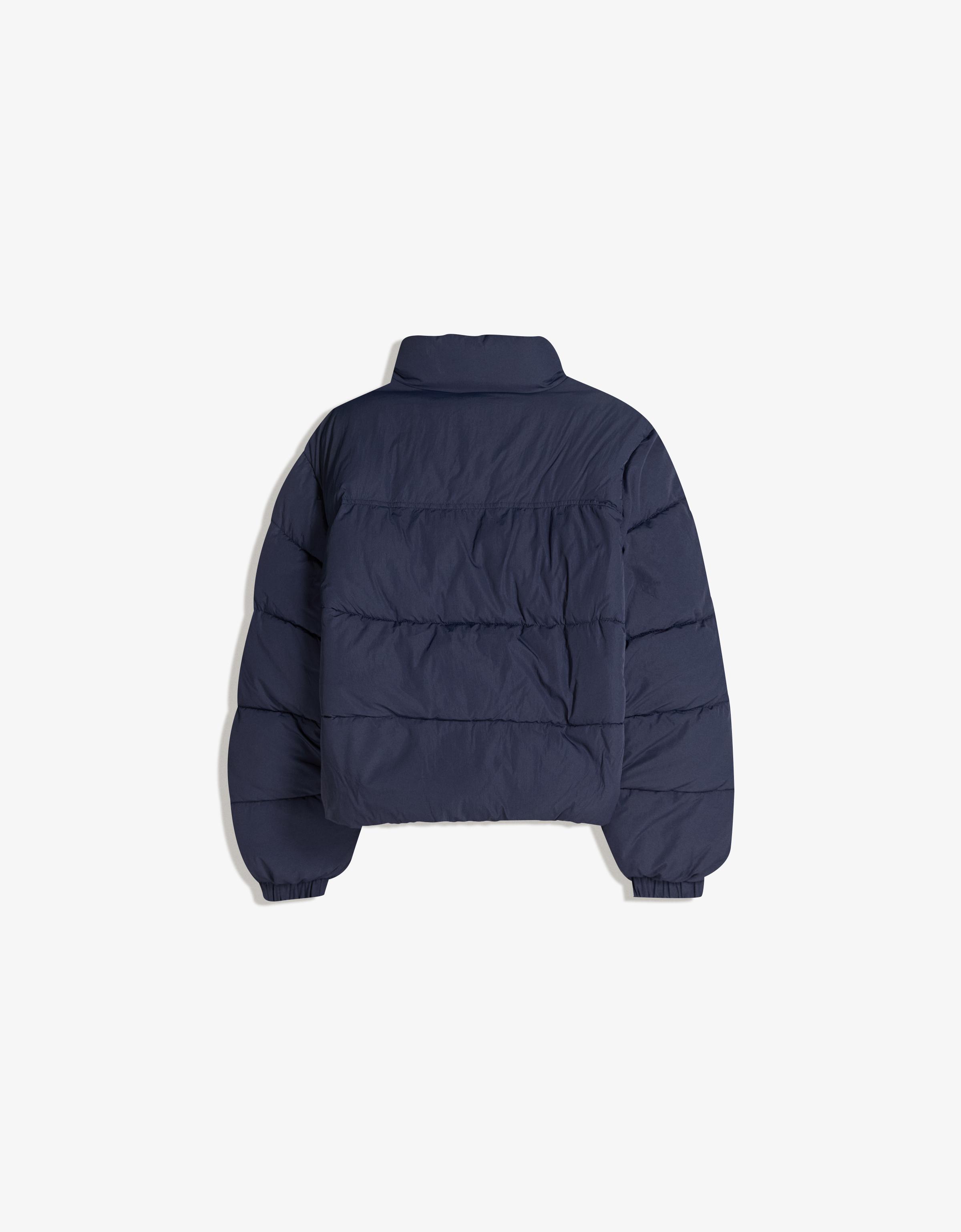 Padded funnel neck jacket — Navy