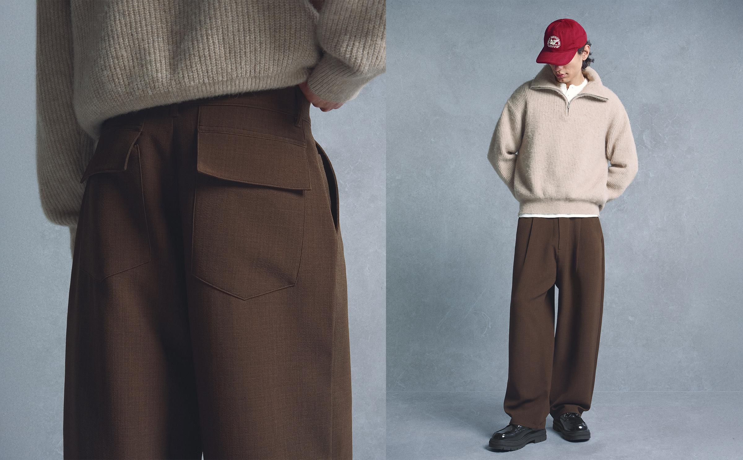 Super baggy tailored trousers — Brown