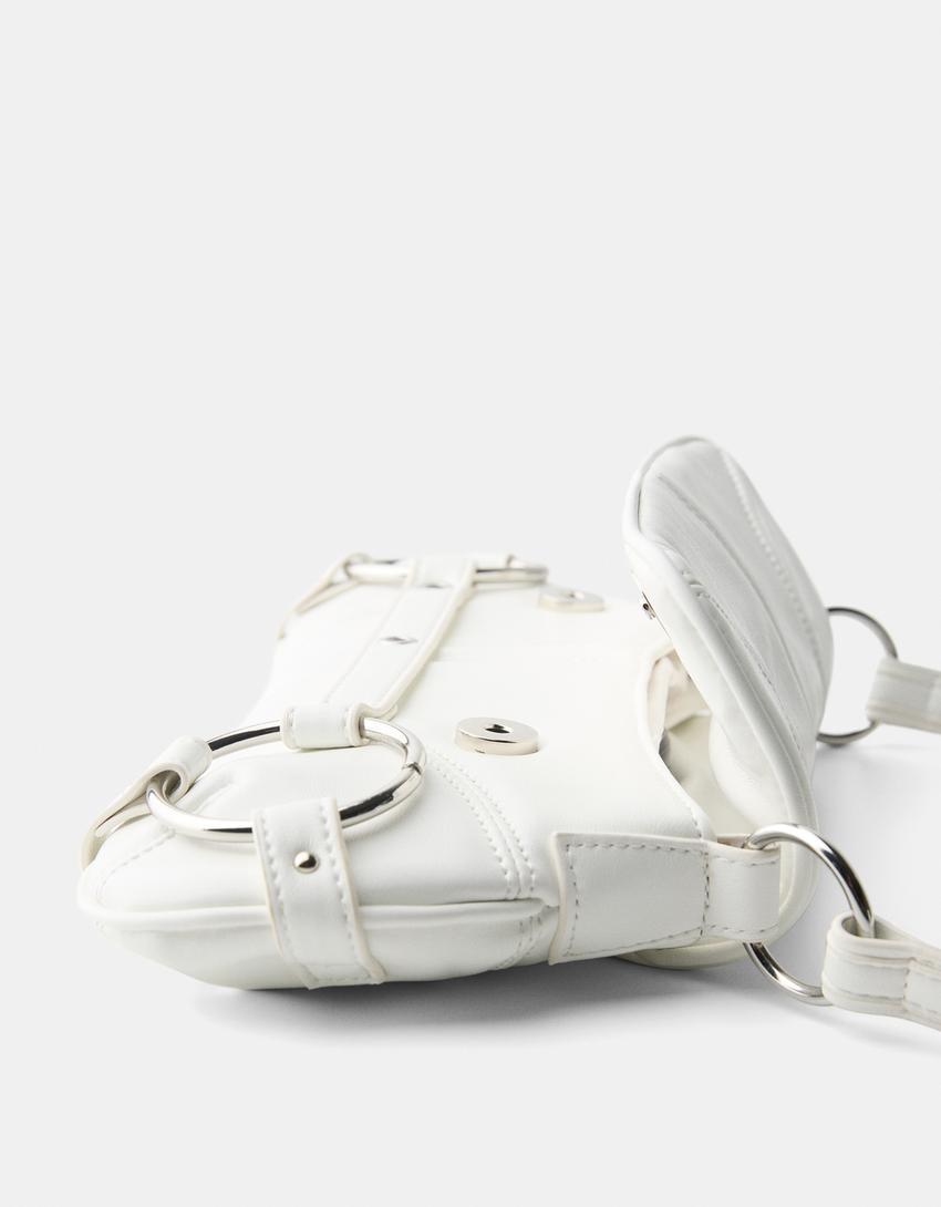 حقيبة كتف بحلقة مزدوجة-أبيض-2