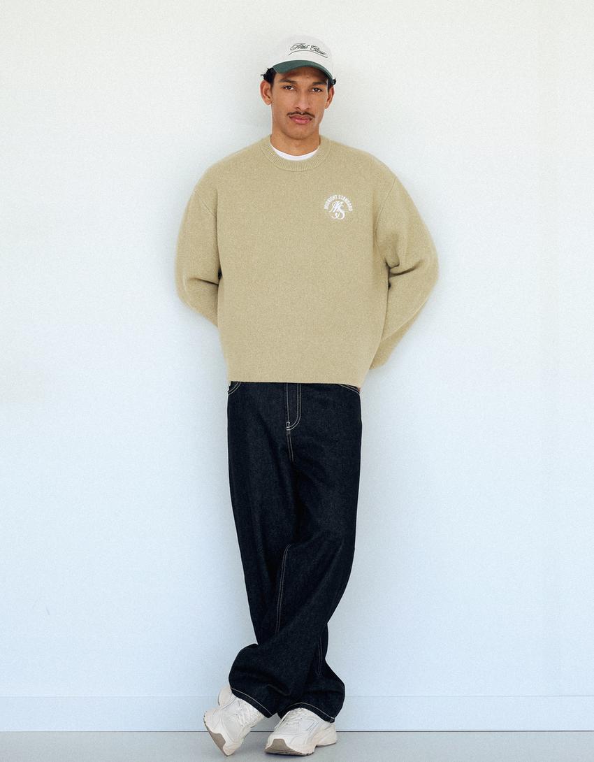 Camisola em jacquard com estampado