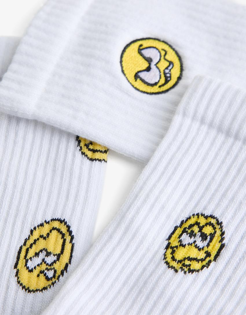 Pack 3 mitjons estampat-Blanc