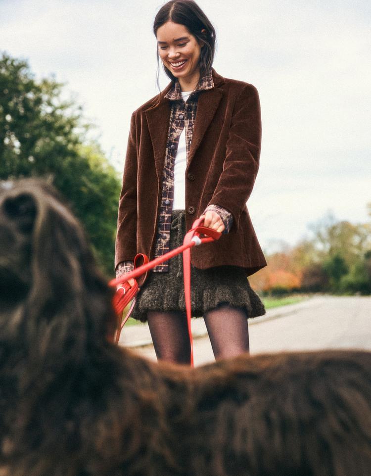 Fitilli kadife blazer