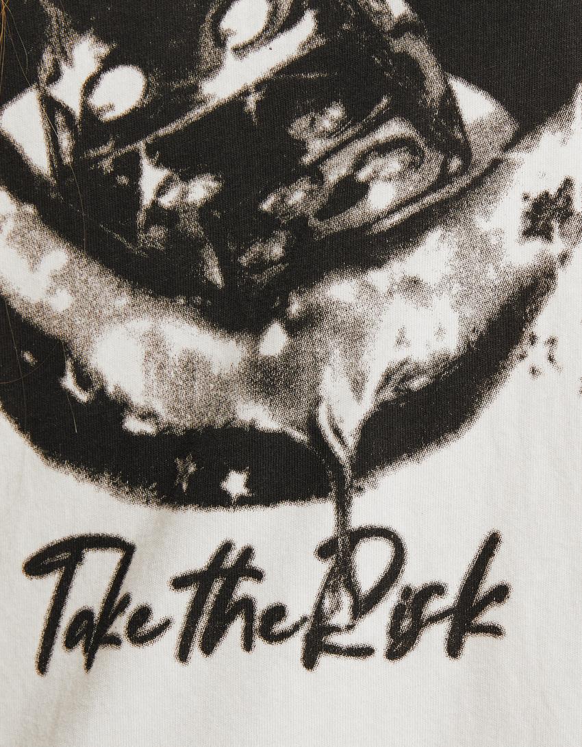 T-shirt manga curta estampado-Branco-5