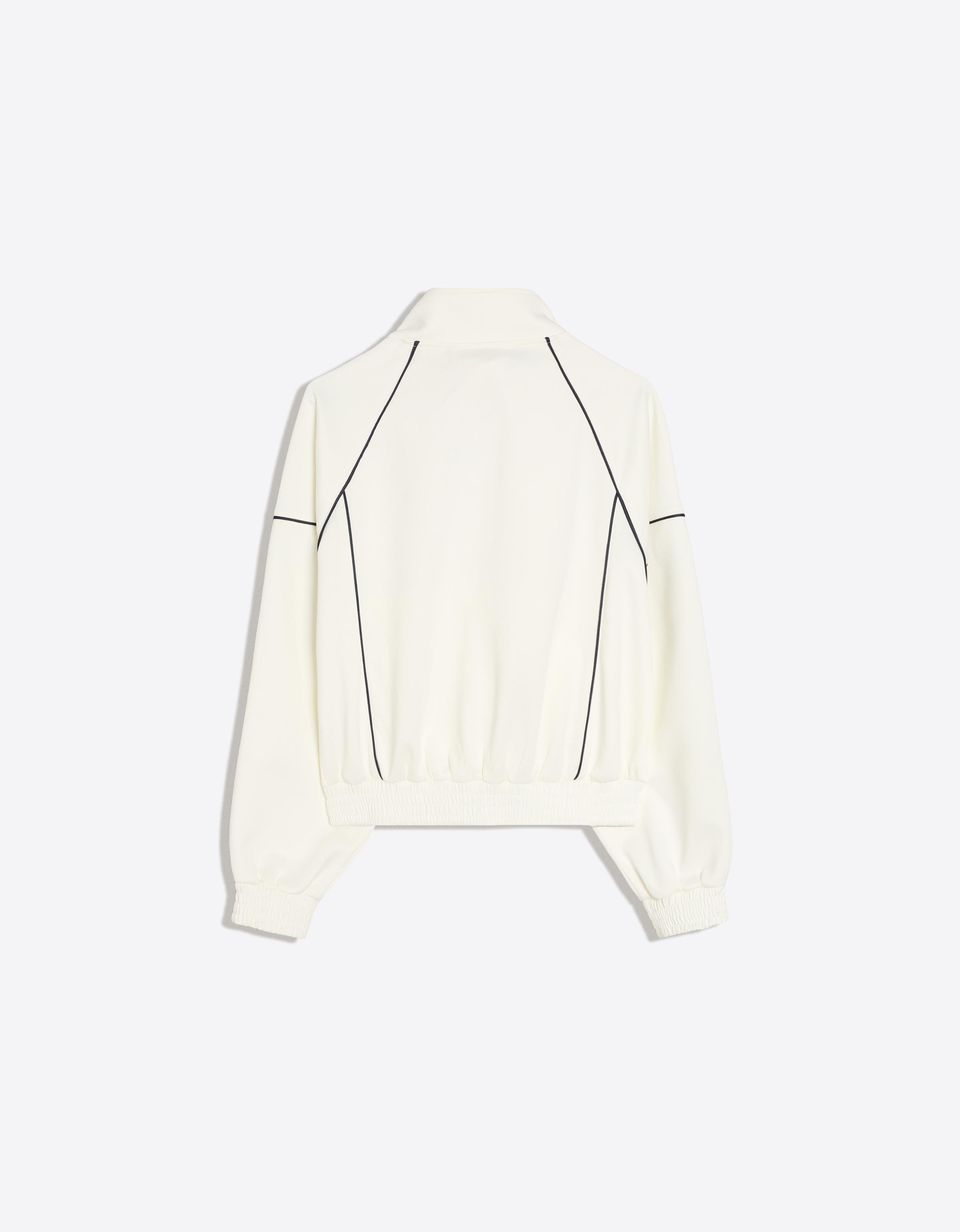 Contrast high neck jacket — Cream