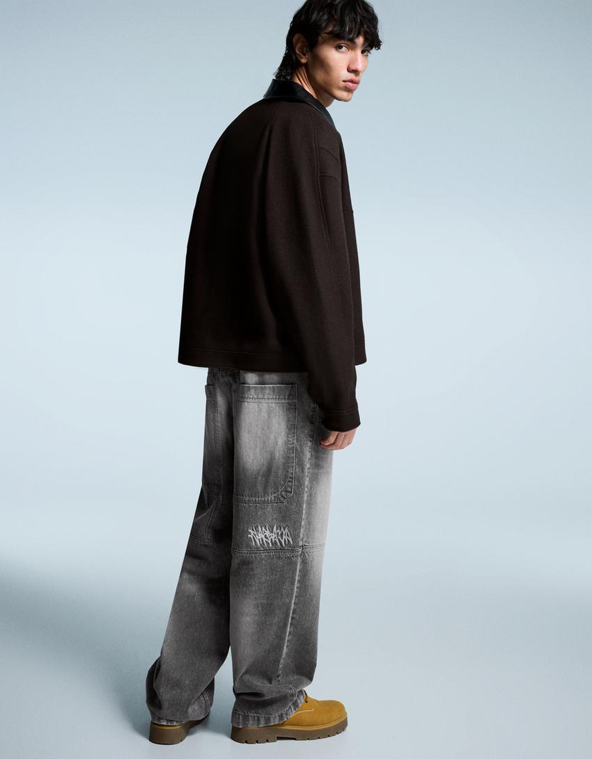 Super Baggy Jeans-Grau