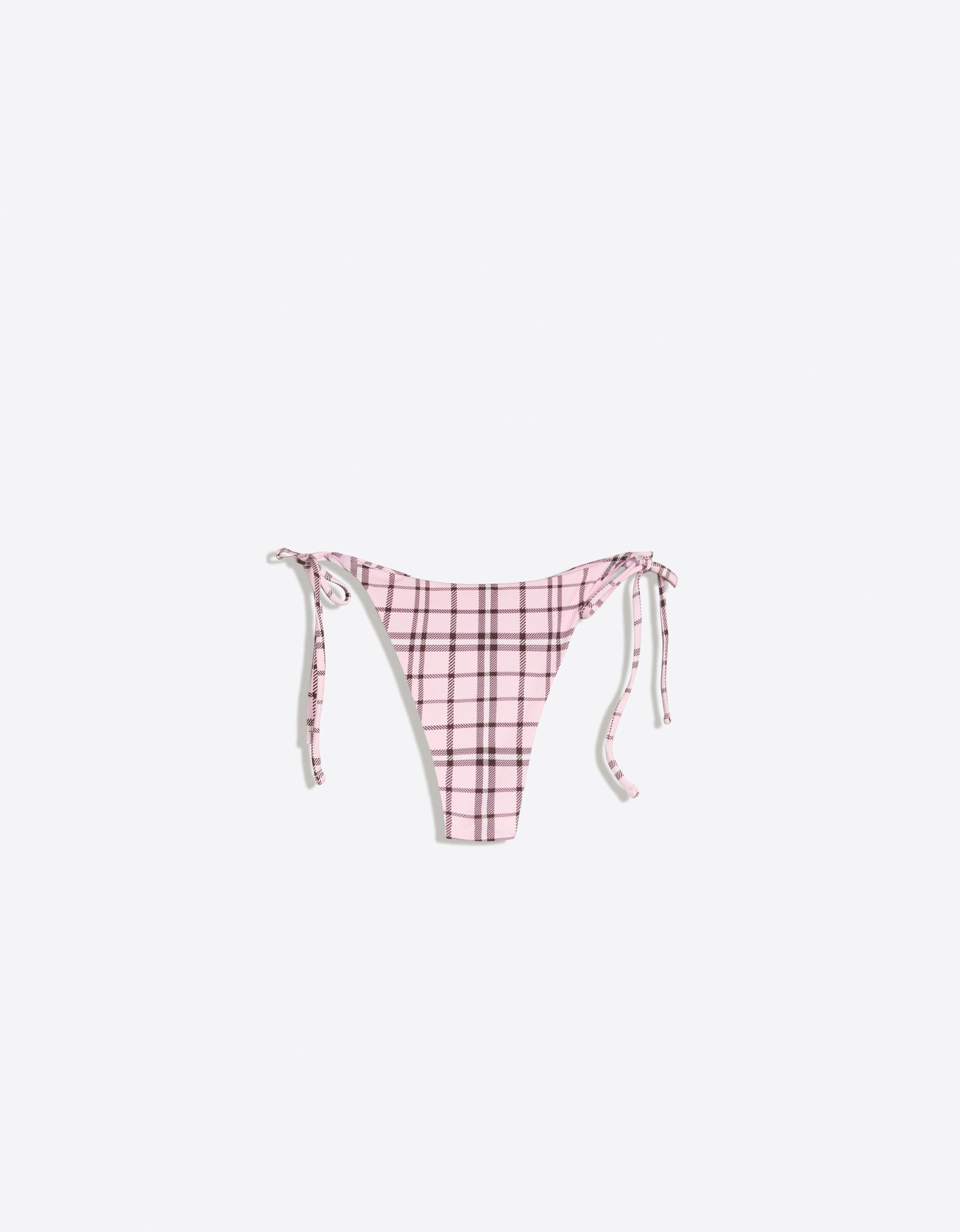 Checked bikini briefs — Pink