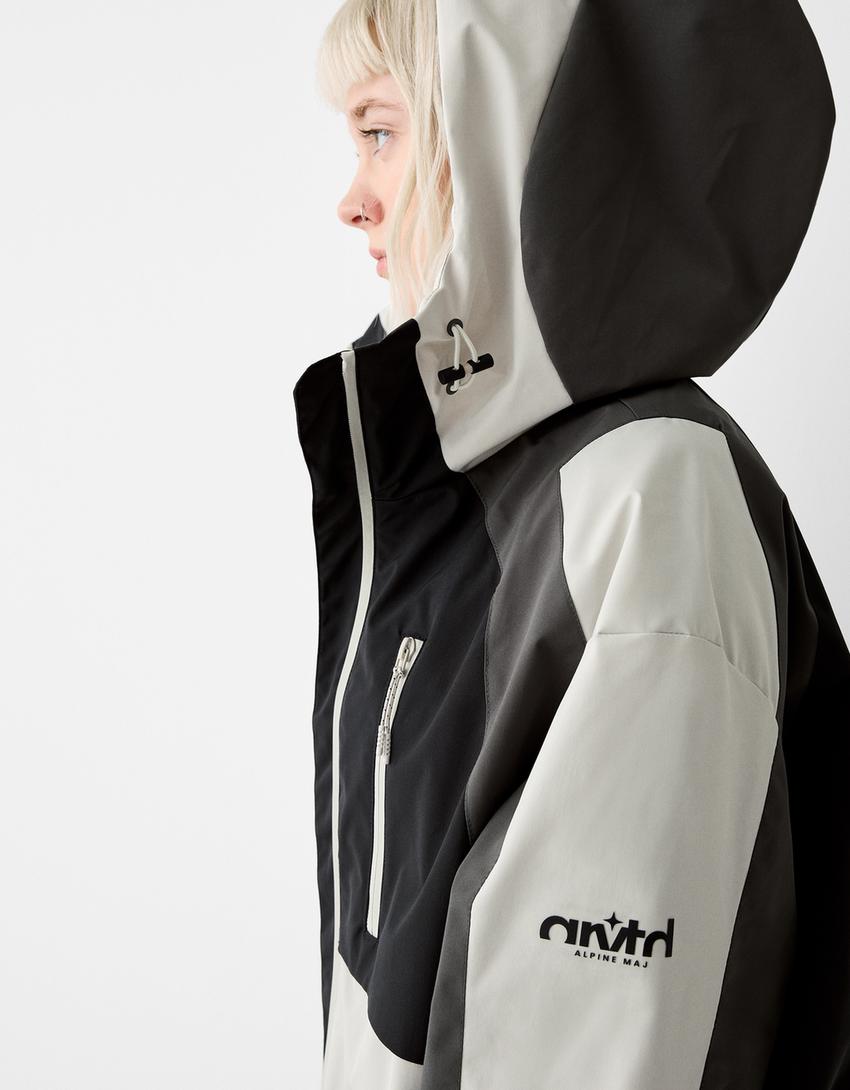 جاكيت بكتل لونية وغطاء رأس-أسود-5