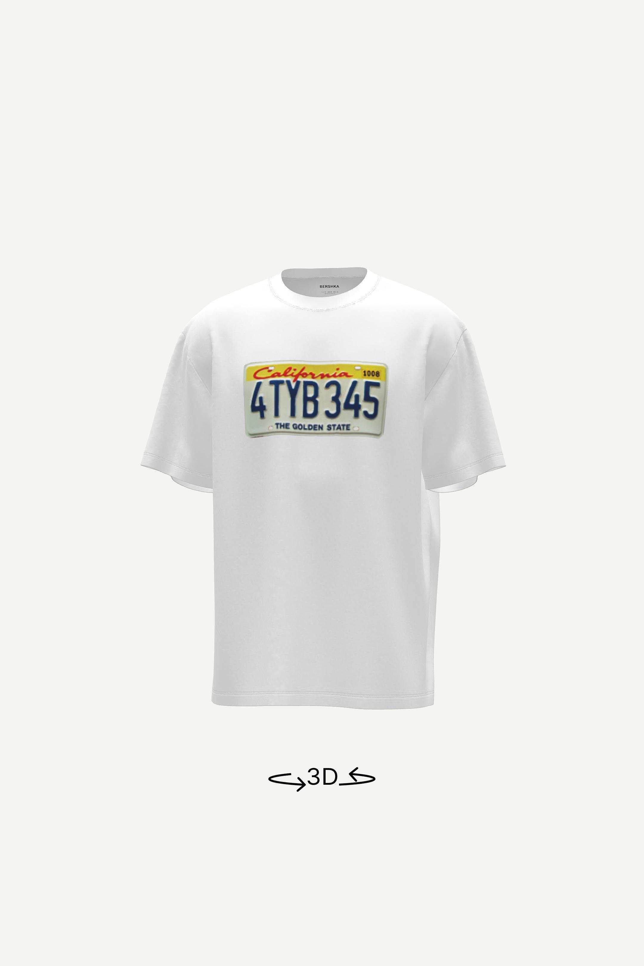 T-shirt manga curta com estampa-Branco-0