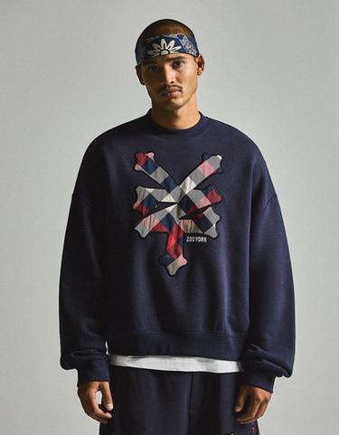 ZOO YORK patch round neck sweatshirt — Dark blue 1
