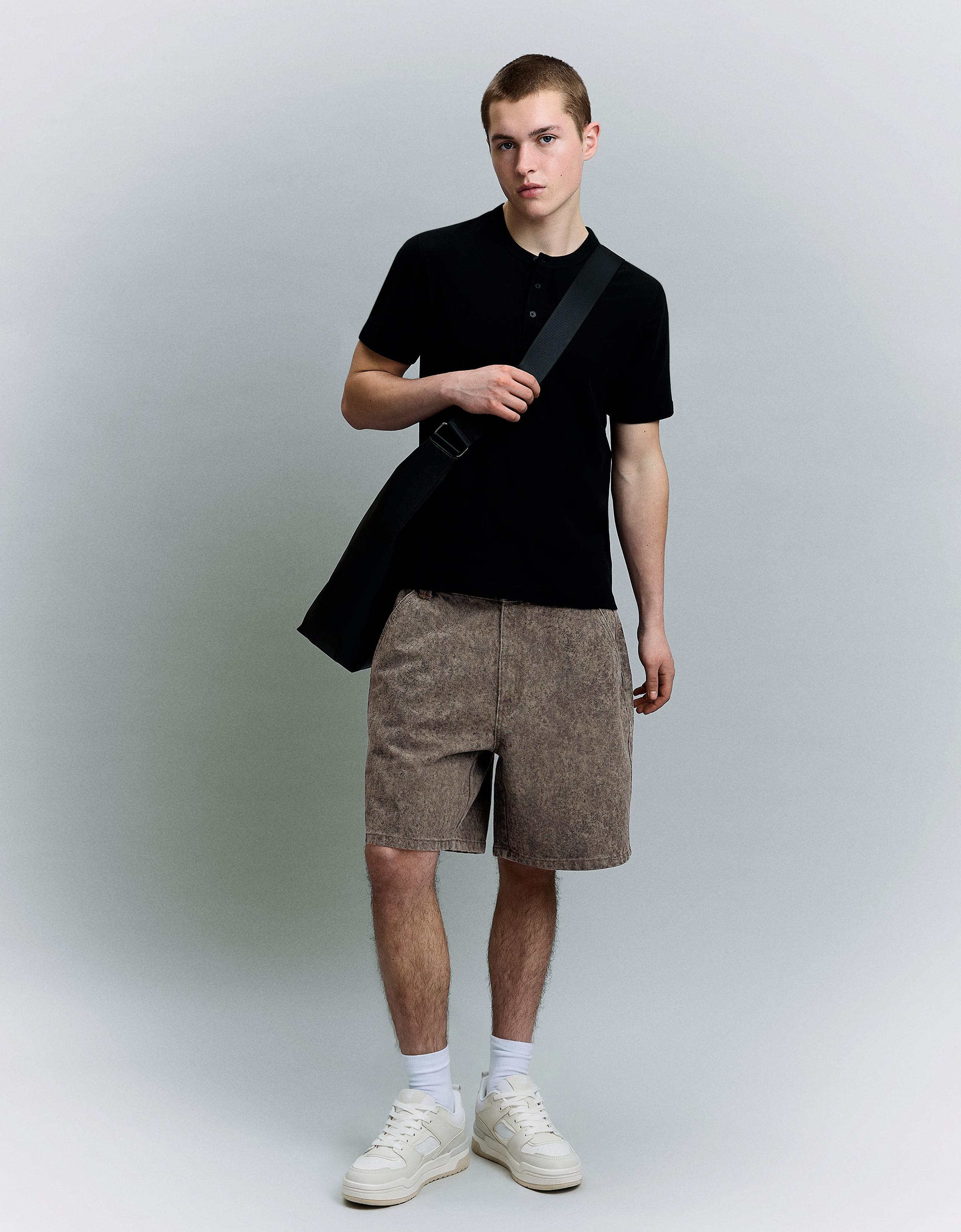 Baggy fit baskılı bermuda - Görsel 20