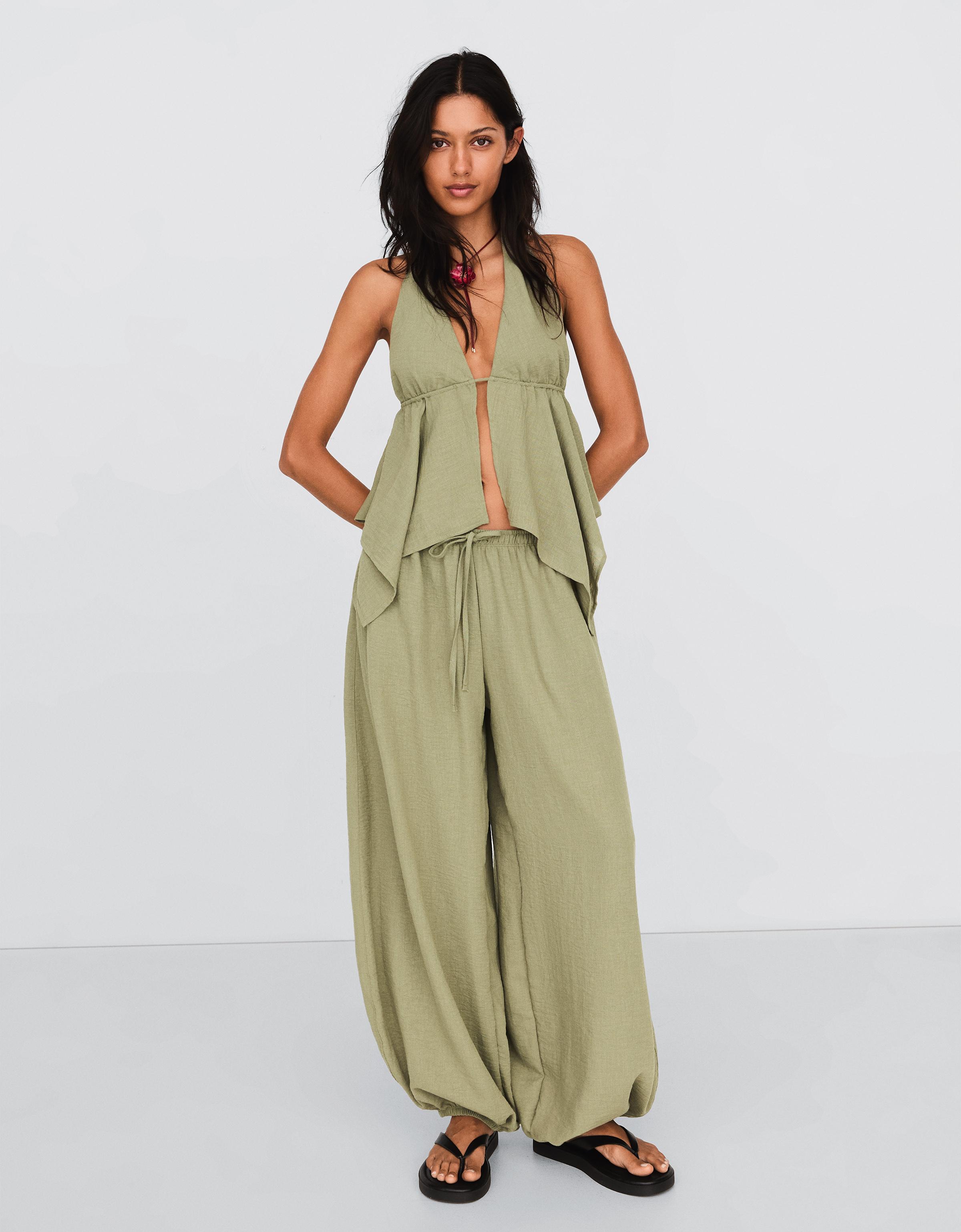 Bershka Halter yaka bağlamalı top görsel 6