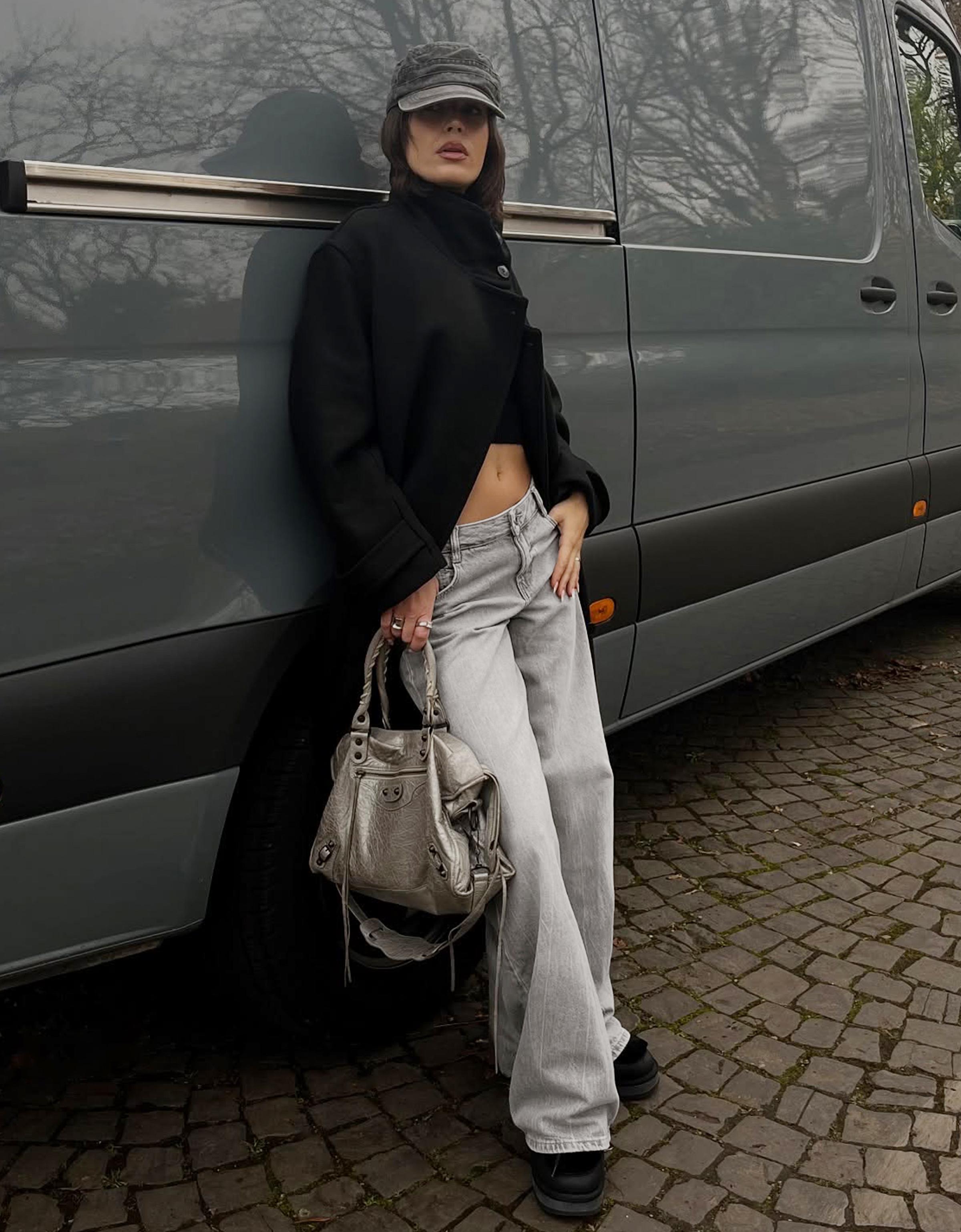 Düşük bel geniş paça jean - Görsel 83