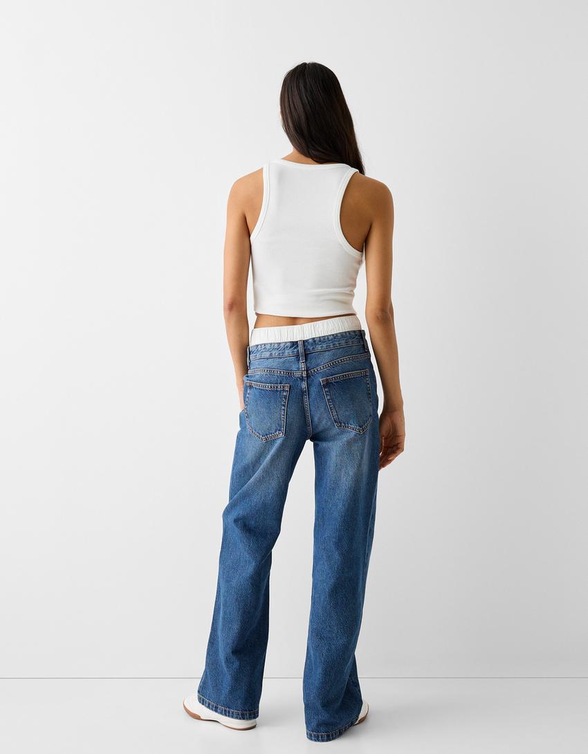 جينز ملابس داخلية نمط التسعينيات-أزرق-2