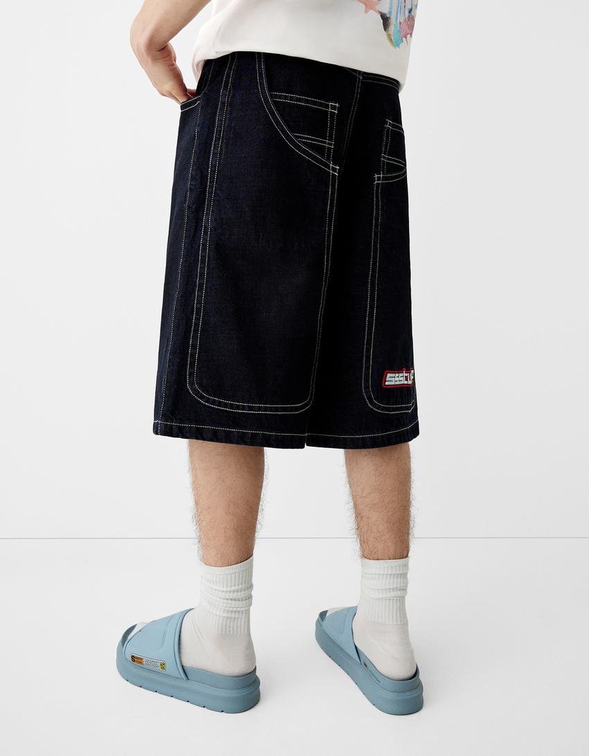 Bermuda jort BERSSSHKA X SSSTUFFF fil multicolore-Marine-3