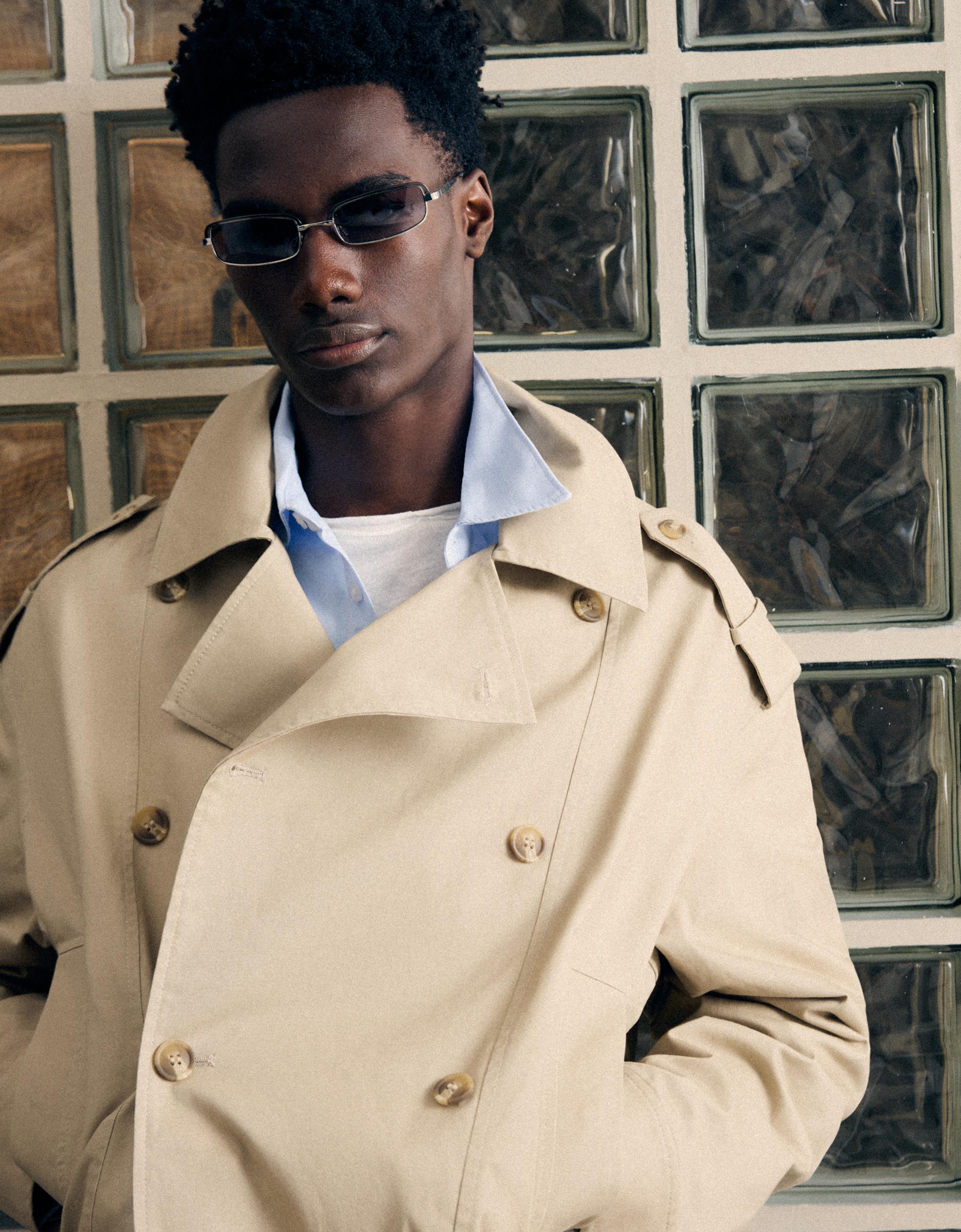 Cropped trench jacket — Camel