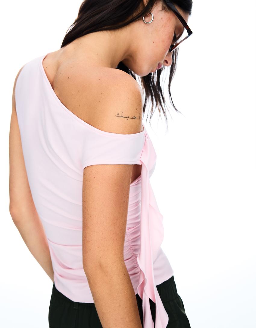 Camiseta sin mangas lazada-Rosa-1