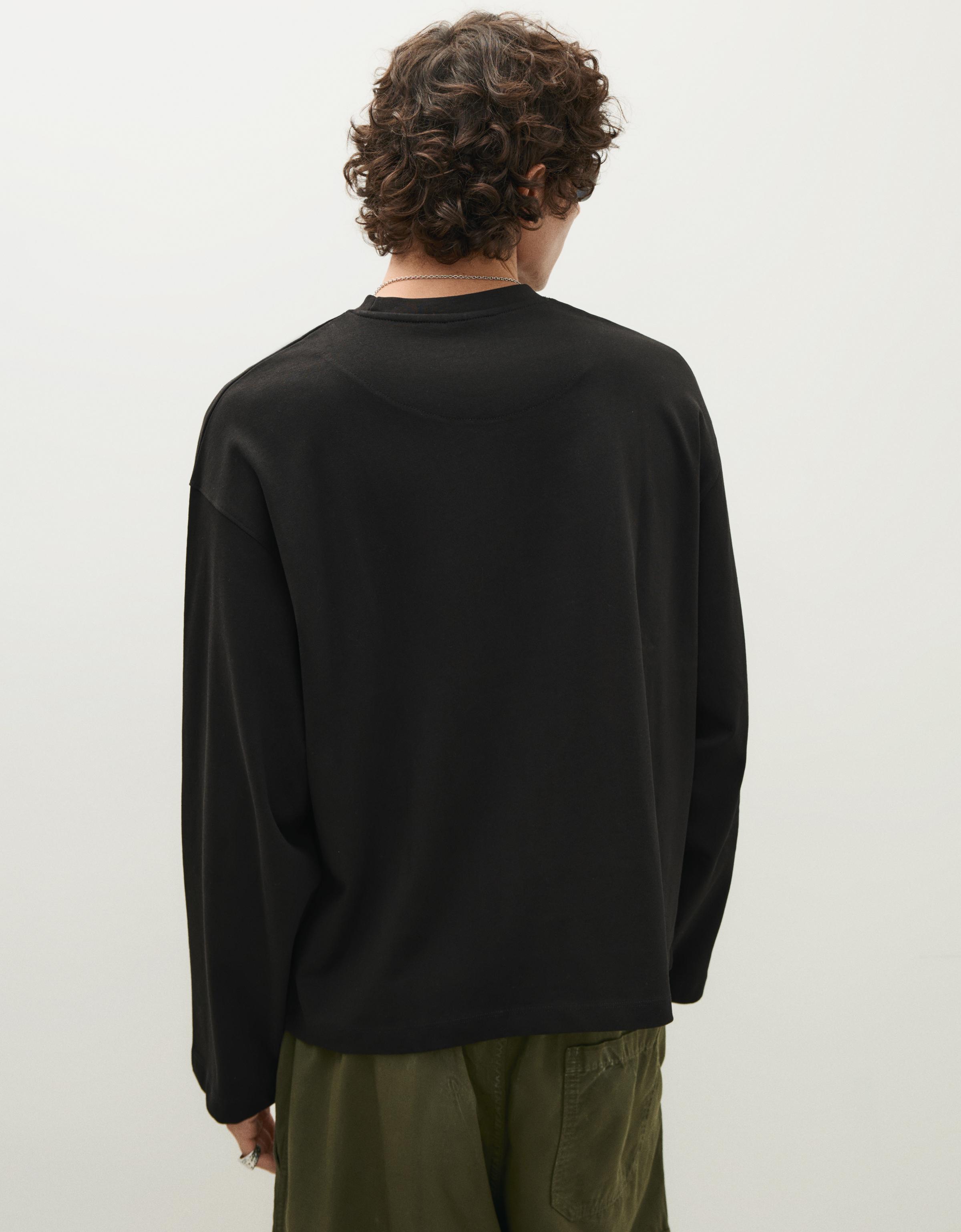 Boxy long sleeve T-shirt — Black