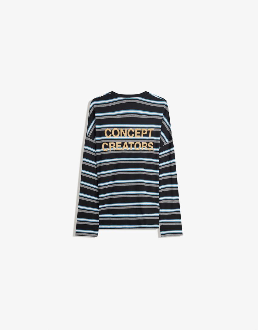 Oversized long sleeve T-shirt-Blue