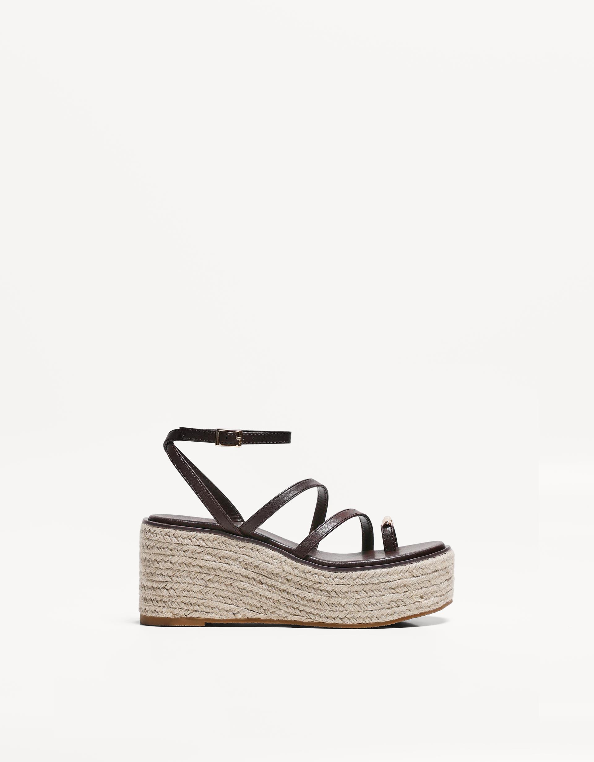 Jute platform sandals Shoes Women Bershka