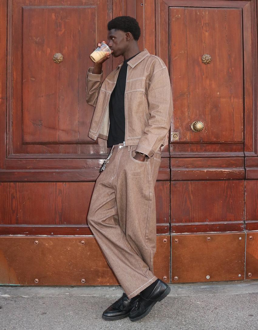 Super balloon fit jeans-Brown