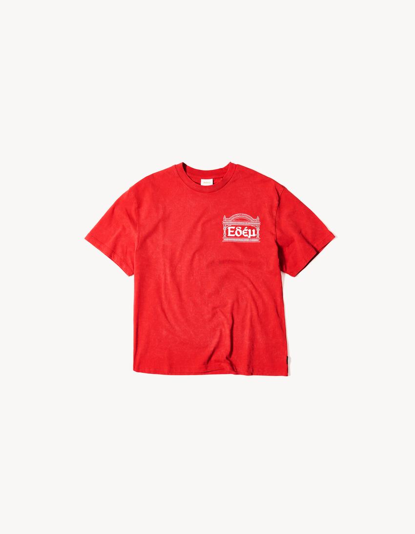 T-shirt relaxed fit ARIES X BERSHKA-Rouge