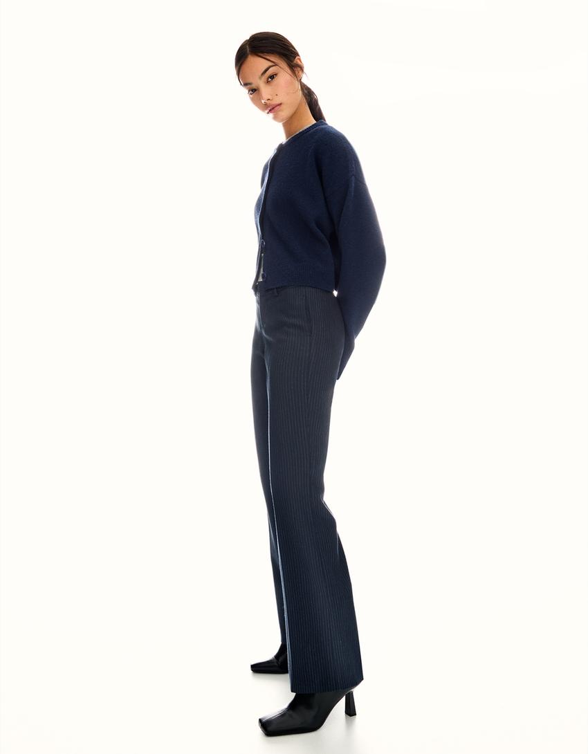 Low-rise boot-cut trousers-Navy-0