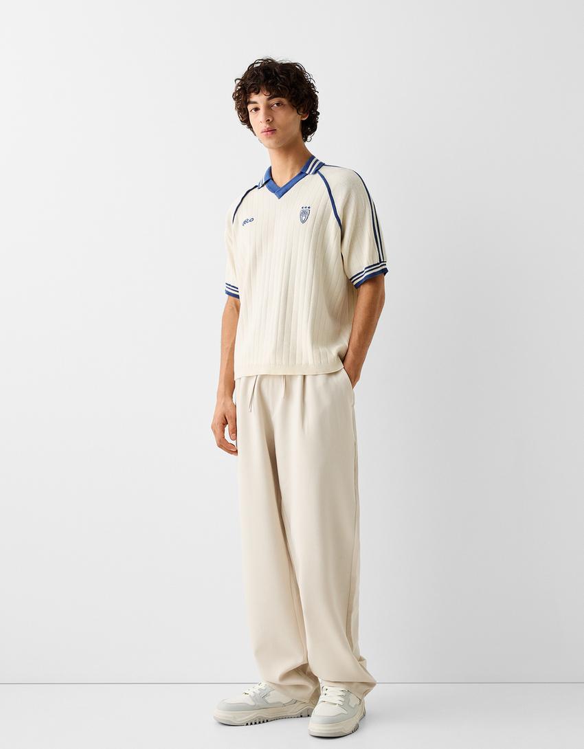 Polo sport rétro-Écru-3