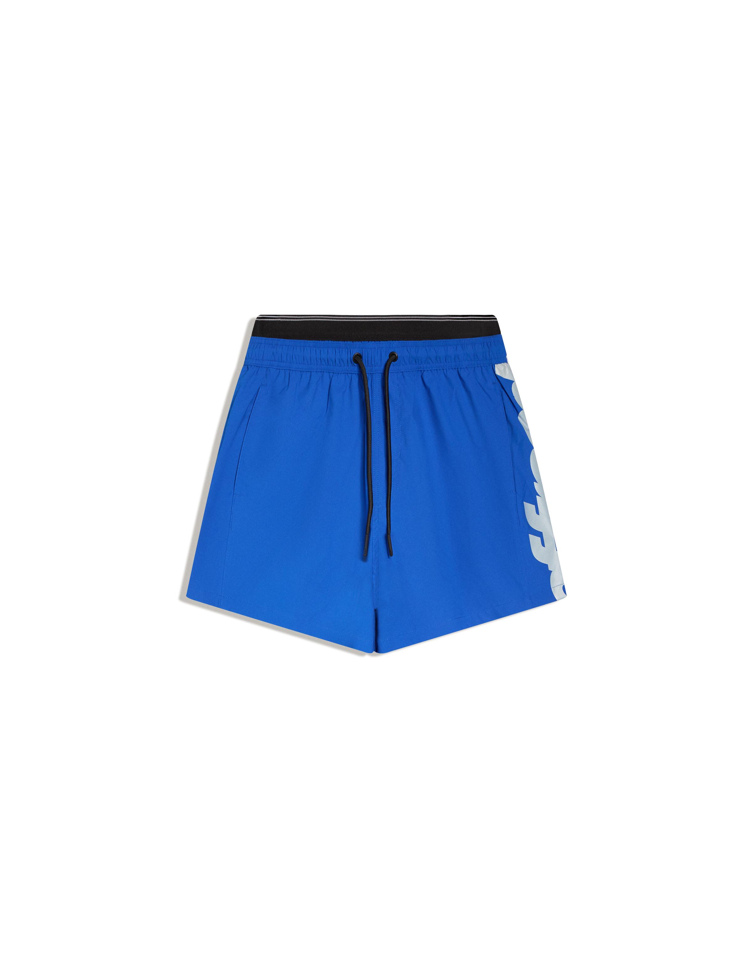 Boxy swimsuit with double waistband print — Dark blue
