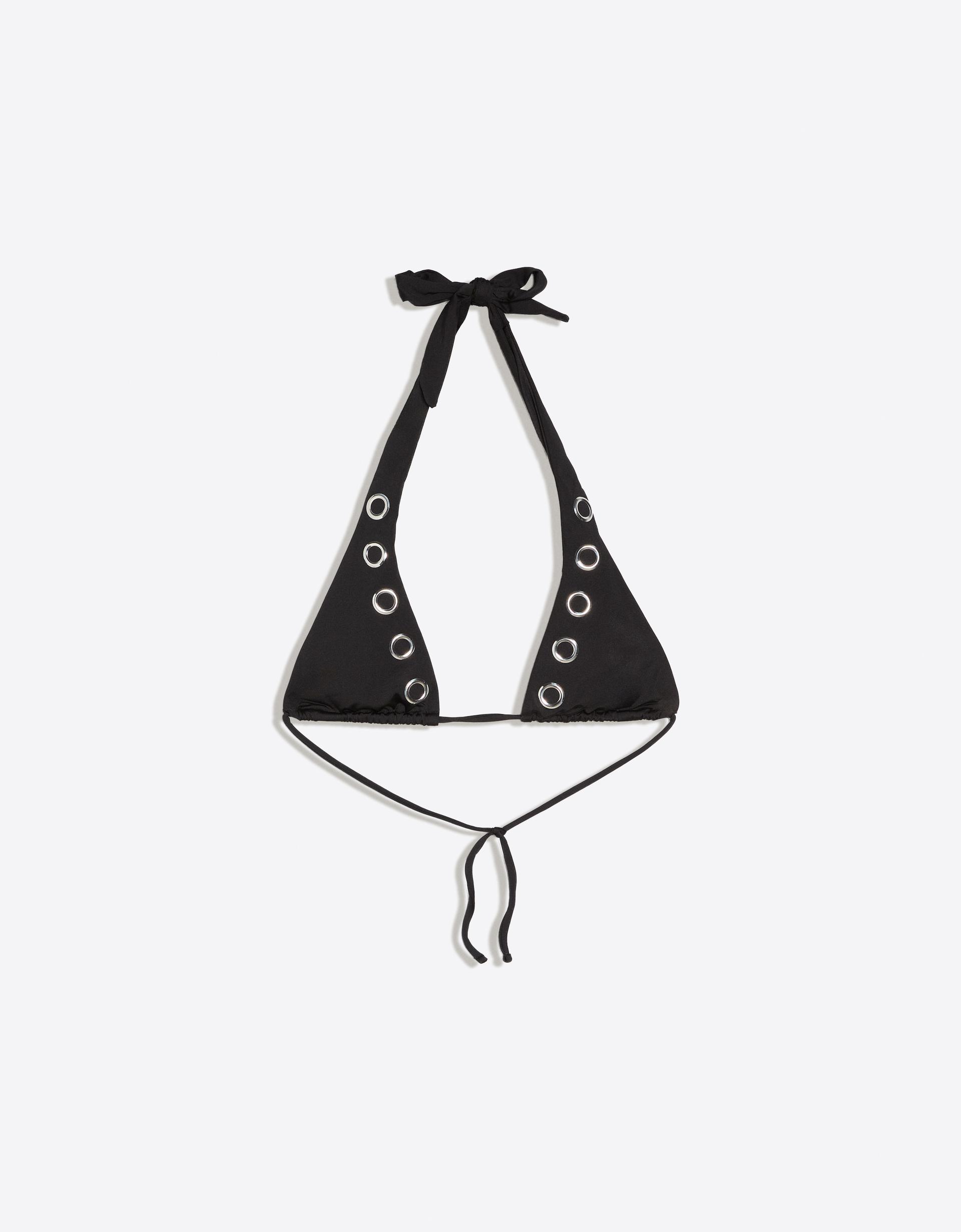 Off-Duty Rhythm — Halter bikini top with eyelets