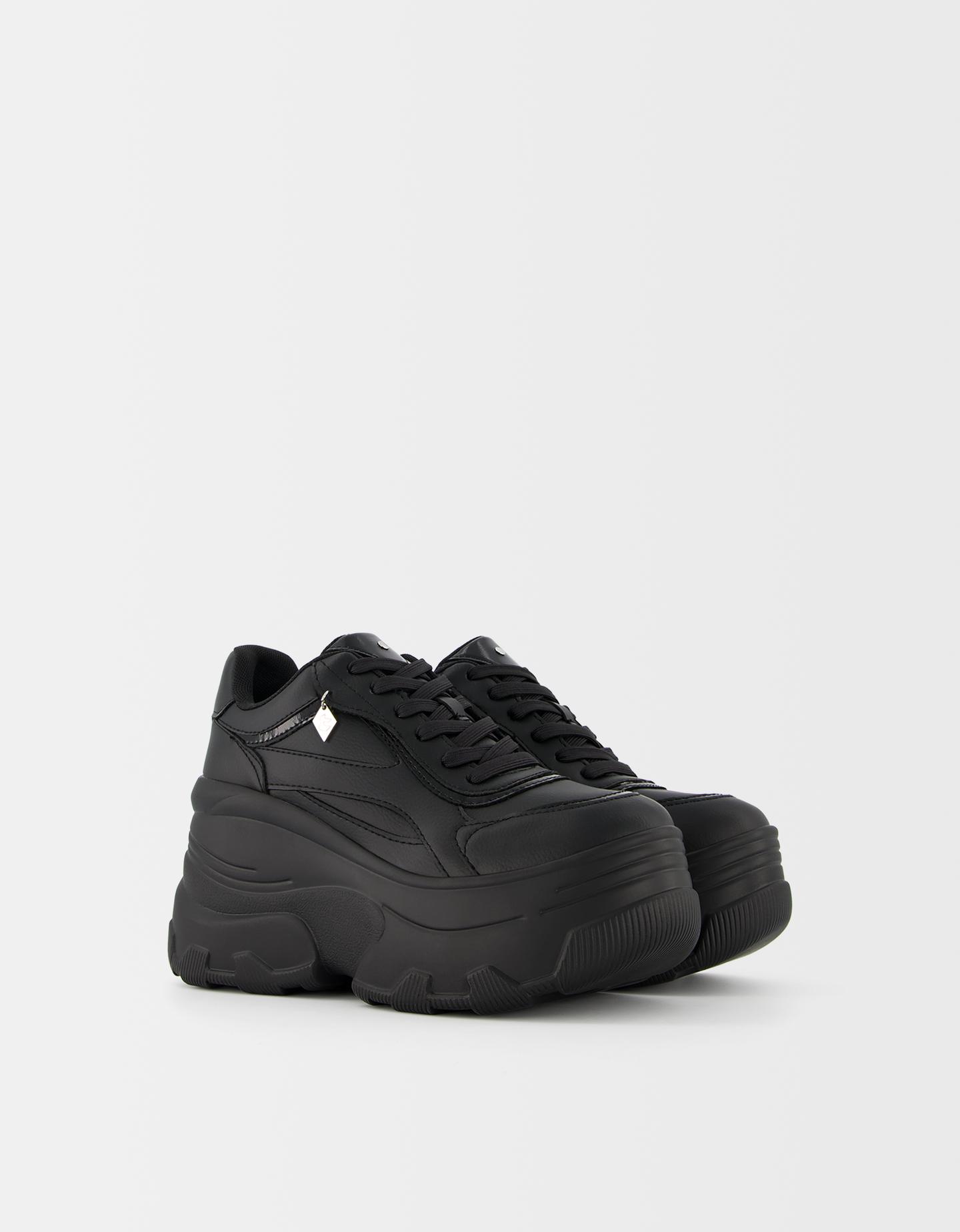 Bershka Sneakers Plateau Xl Donna 40 Nero