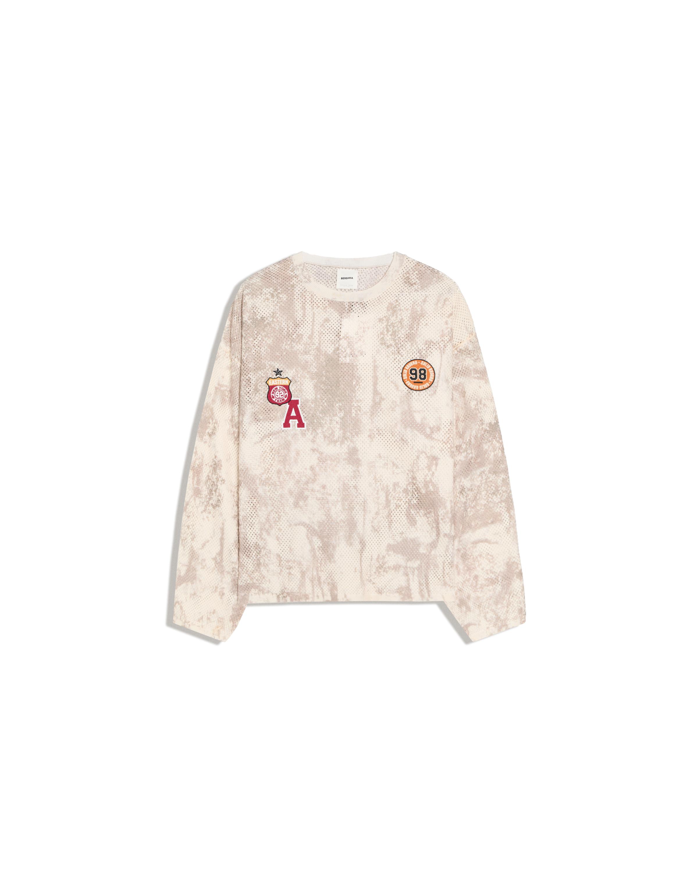 Mesh print jumper — Khaki