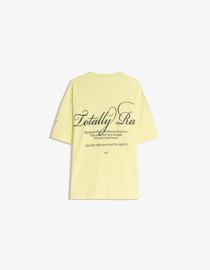 T-shirt manches courtes imprimé-Jaune