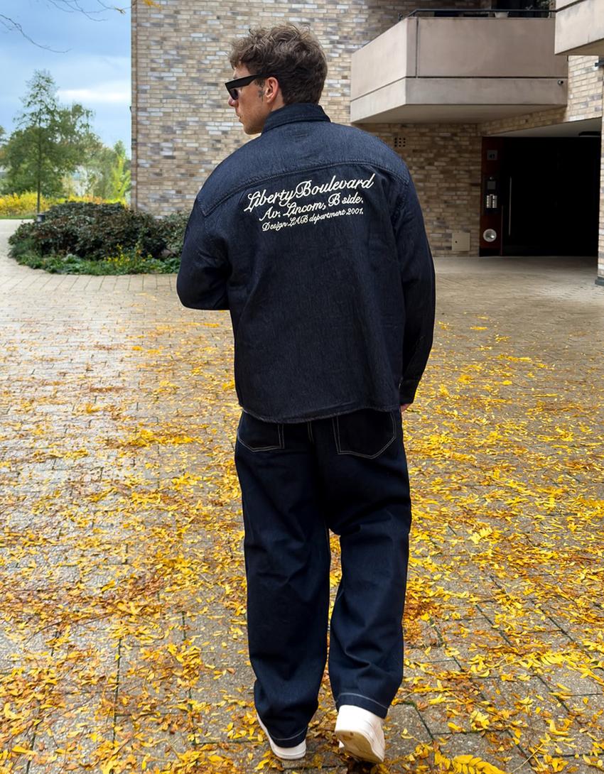 Oversize-Jeanshemd-Blau