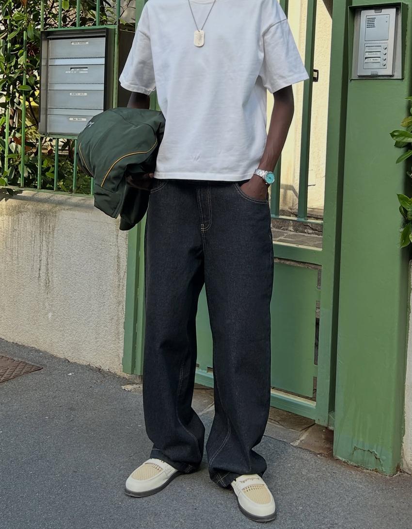 Blugi super baggy-Gri închis