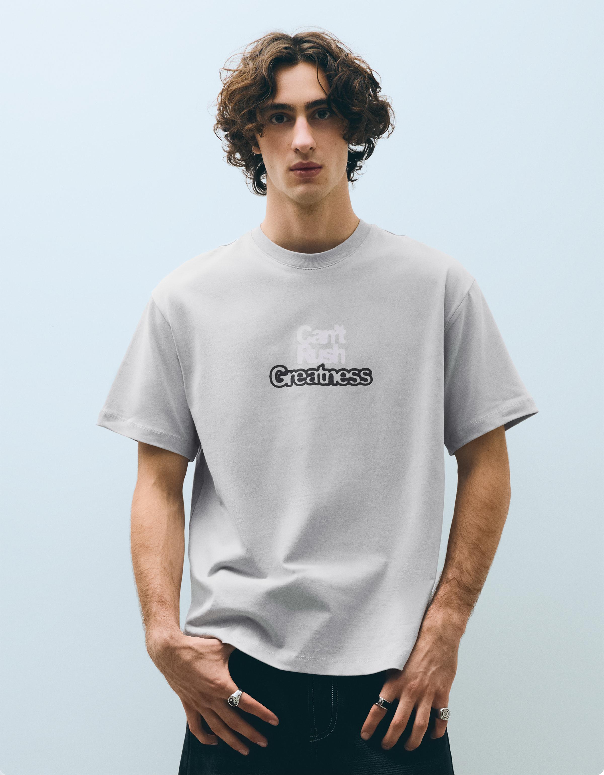 Boxy print T-shirt — Grey