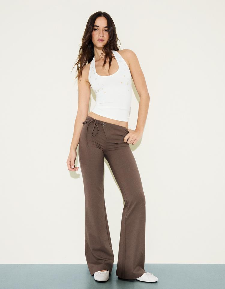 Düşük bel flare fit pantolon