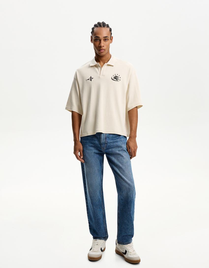 Pantaloni Jeans Bianco Bershka Jeans Straight Jeans Uomo Bershka