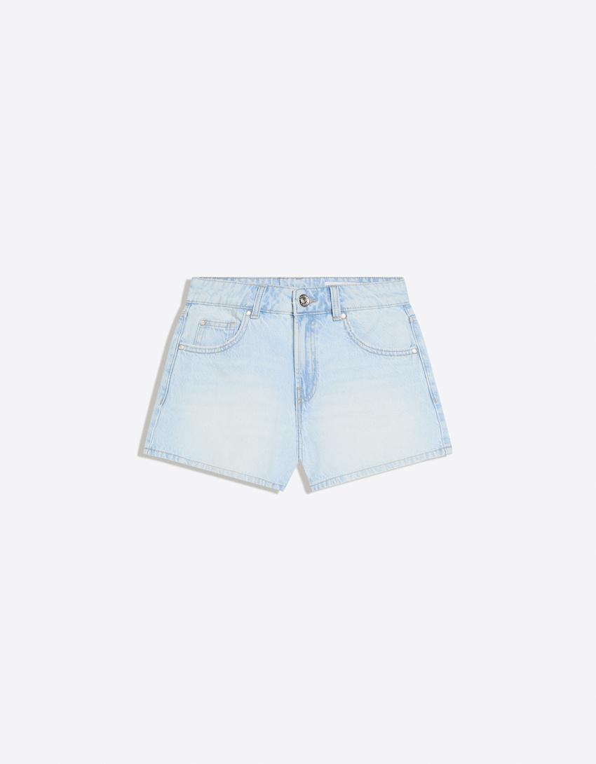 ’90s denim shorts-Light blue