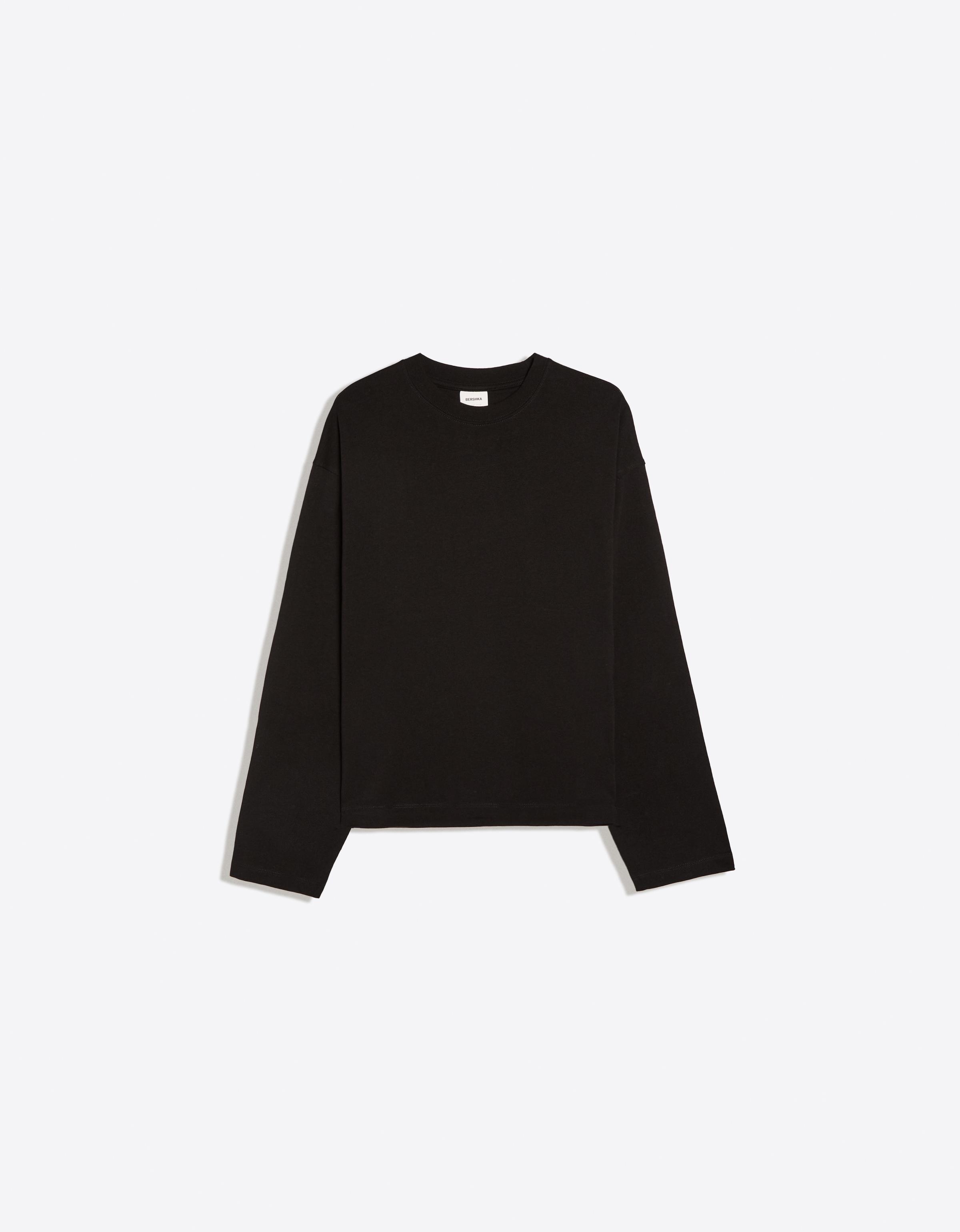 Boxy long sleeve T-shirt — Black