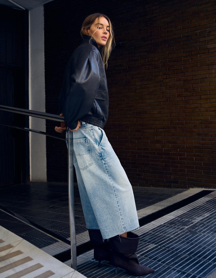 Bermuda jort denim skater-Azzurro Lavato
