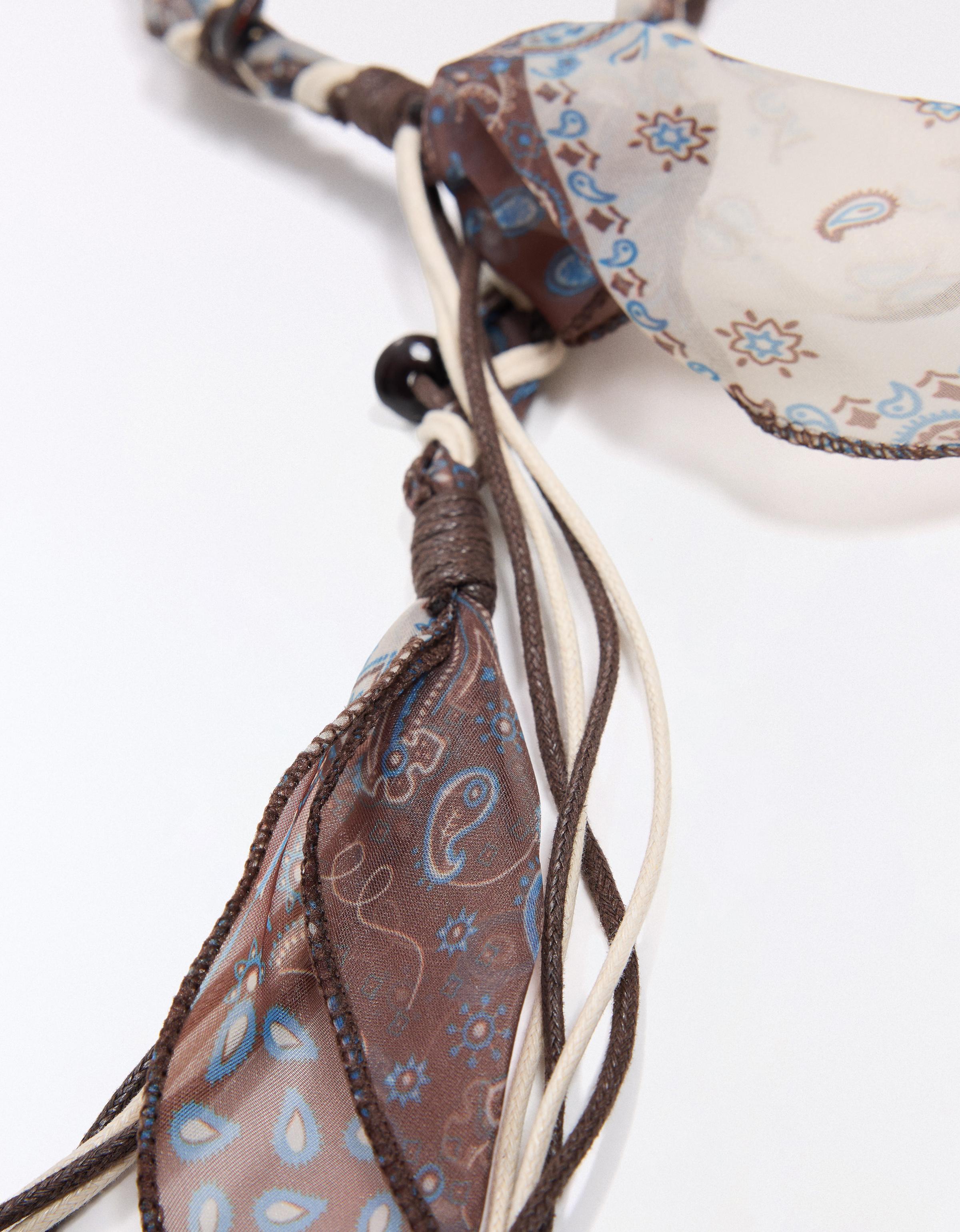 Braided rope belt — Brown