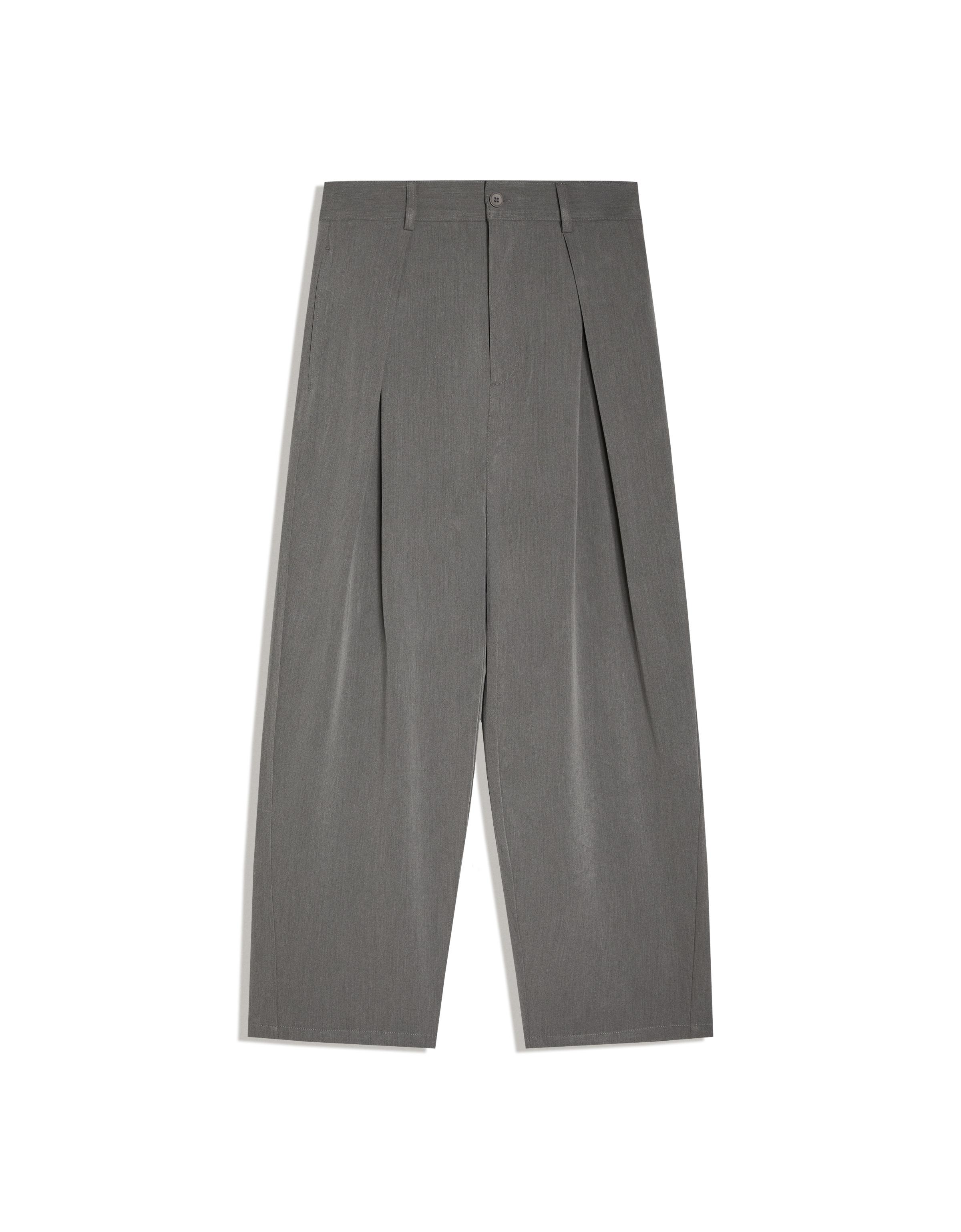 Pleated baggy trousers — Grey
