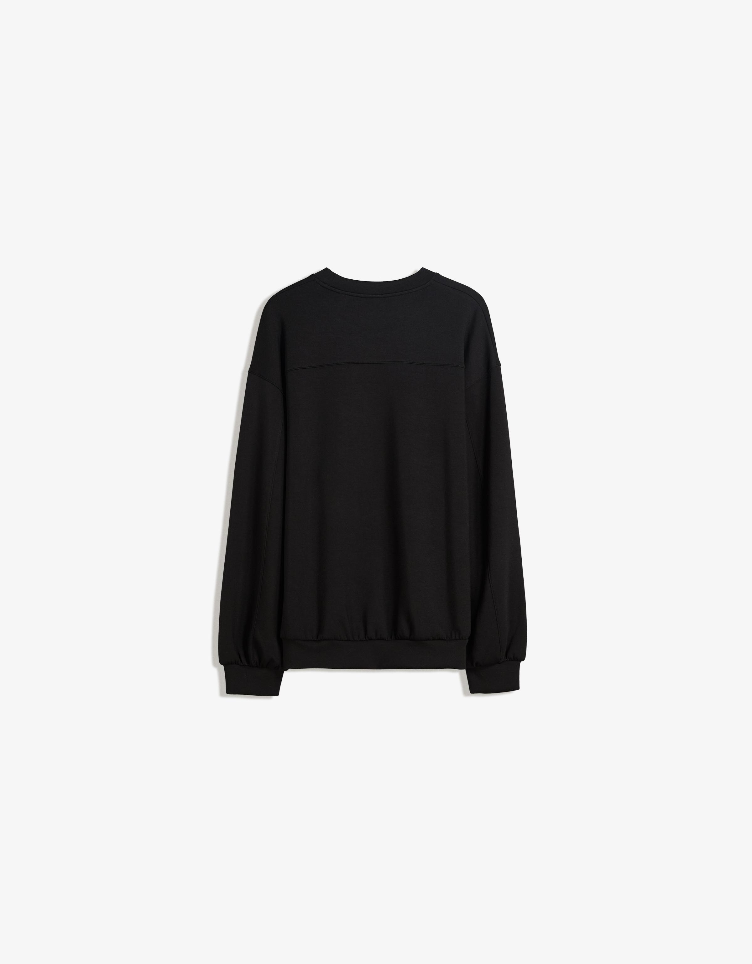 Oversize round neck sweatshirt — Black