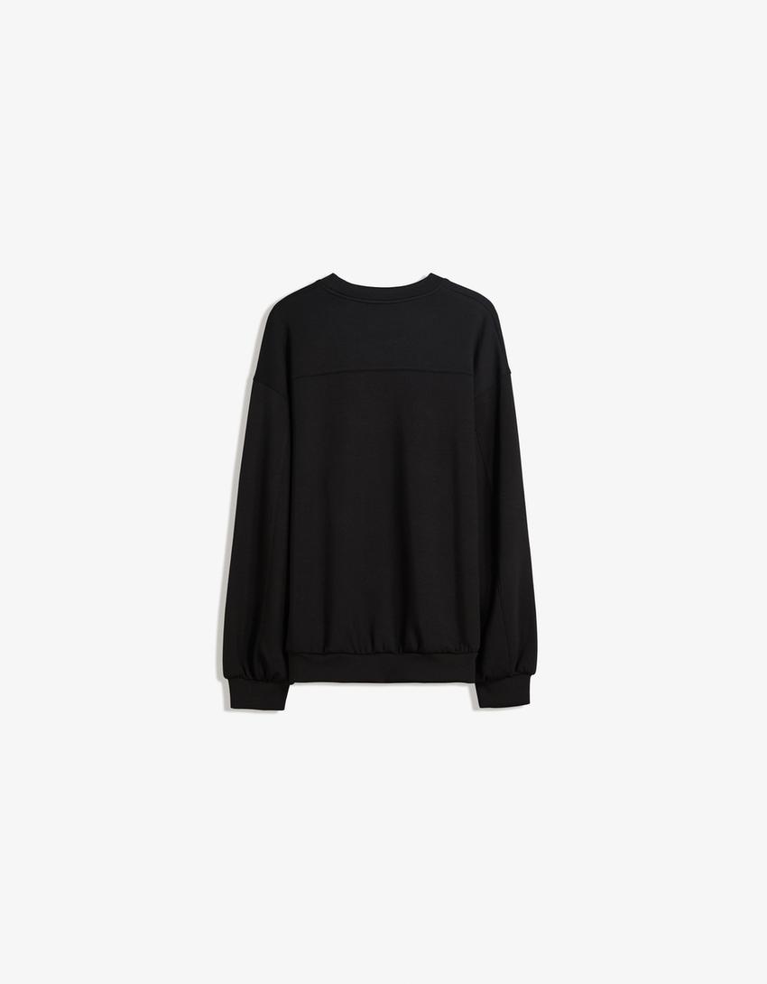 Oversize sweatshirt med modal-Svart-1