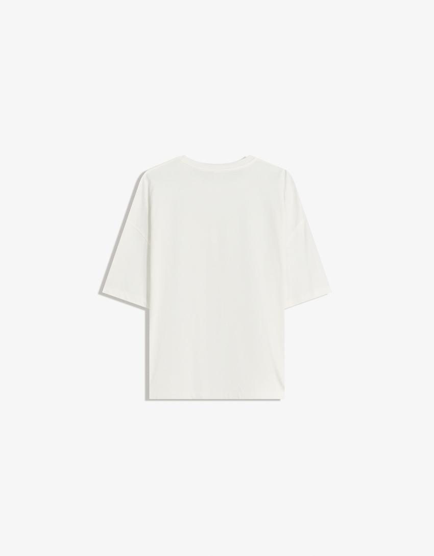 T-shirt manga curta oversize estampado-Gelo-4